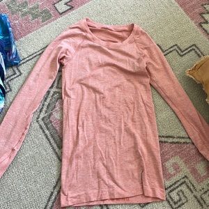 lululemon long sleeve swiftly tech pink savannah/pink puff